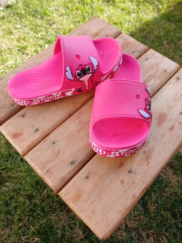 Chinelo Sline rosa Stich